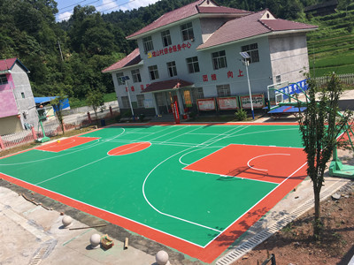 怀化辰溪县村委硅PU篮球场